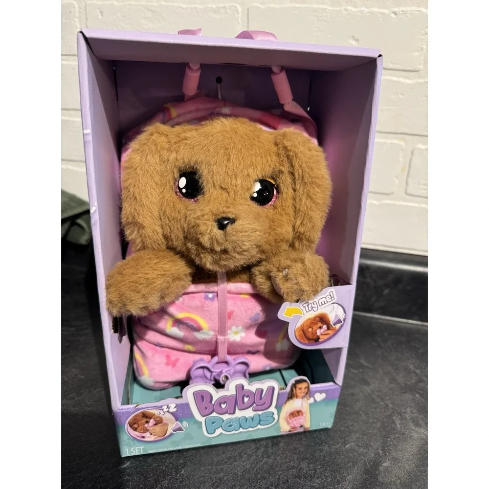 Baby Paws Cocker Spaniel Puppy With Carrier Interactive Plush 5 Sounds